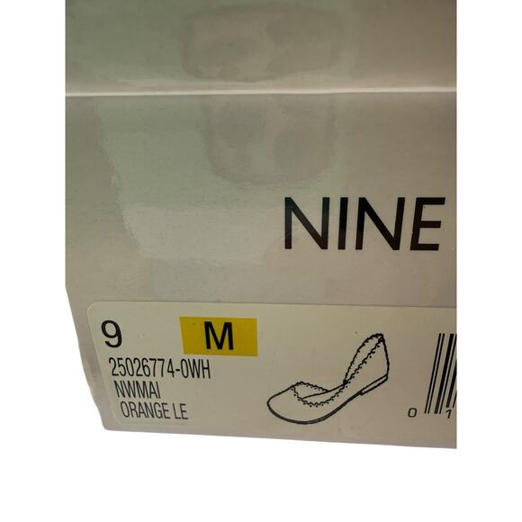 Nine West Mai Leather Ballerina Flats Orange Scalloped Edge Shoe Size 9 New - Picture 10 of 12